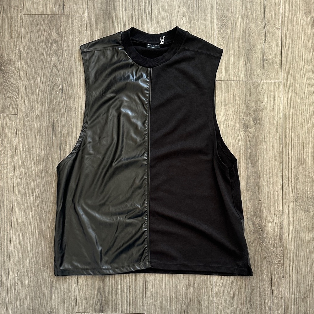 ASOS Black Split-Material Sleeveless Top